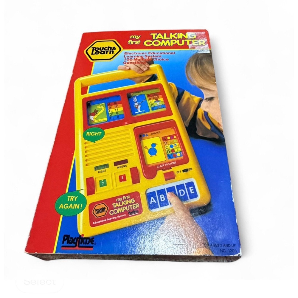 Vintage 1990 Playtime Touch & Learn My First Talking Computer Complete Box